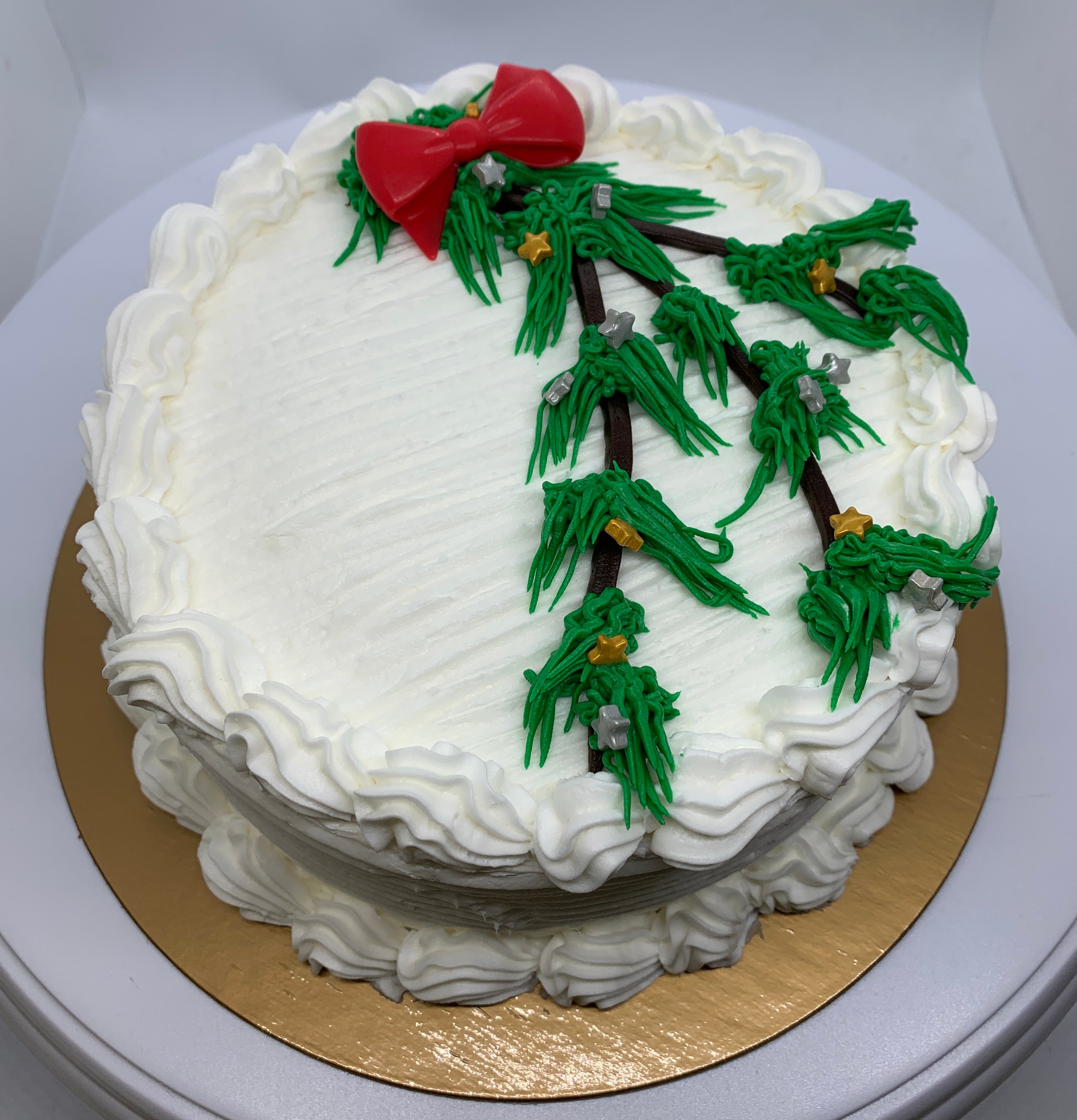 Decorated Cake: Holiday time, round (Vanilla cake)